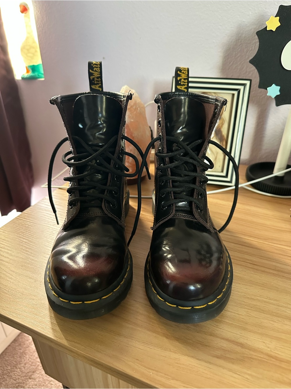 Dr. Martens 1460 Patent Lather Boots in Oxblood